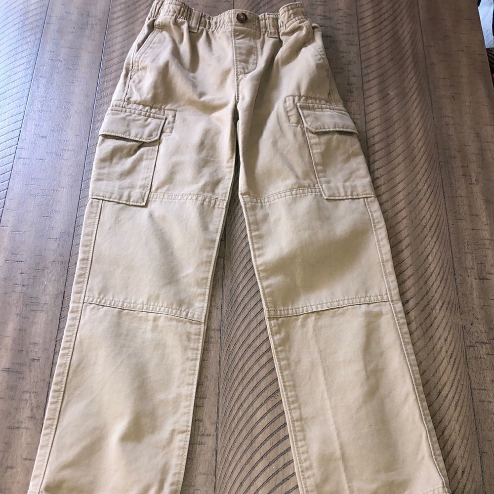 Lands End Unisex Khaki Cargo Pants. 6 Pockets. All Cotton.